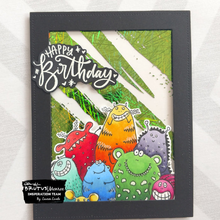 Monster Birthday Card with Foil