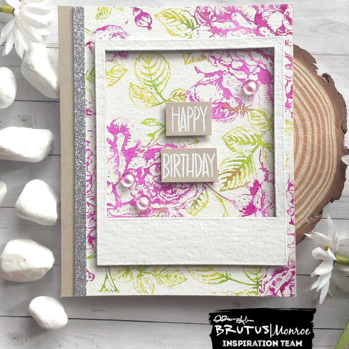 Floral Background with Chipboard Photo Frame