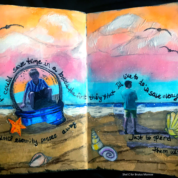 Snowglobe Art Journal Page by Guest, Shel C!