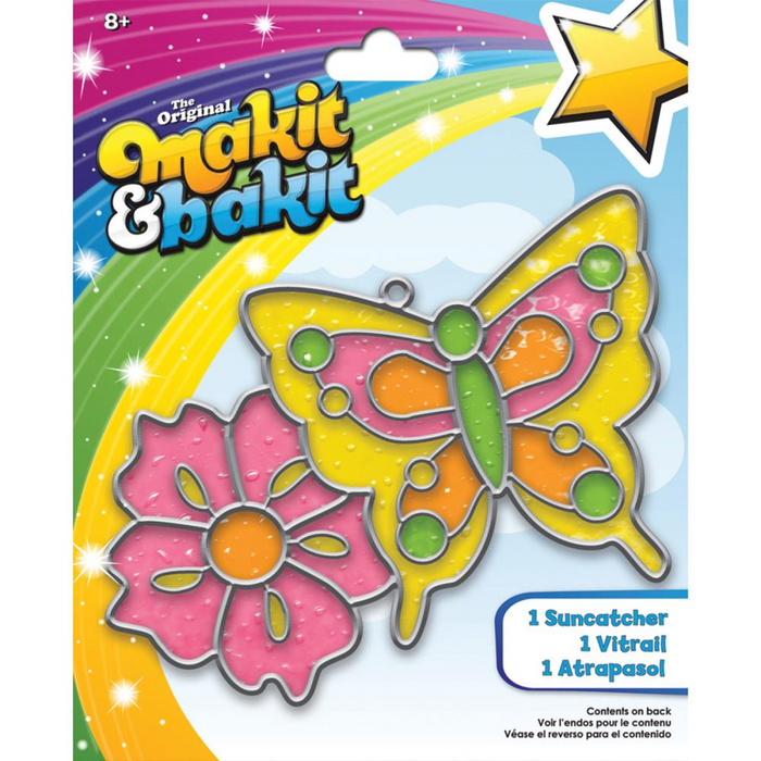 Colorbok Makit & Bakit Suncatcher Kit | Butterfly and Flower