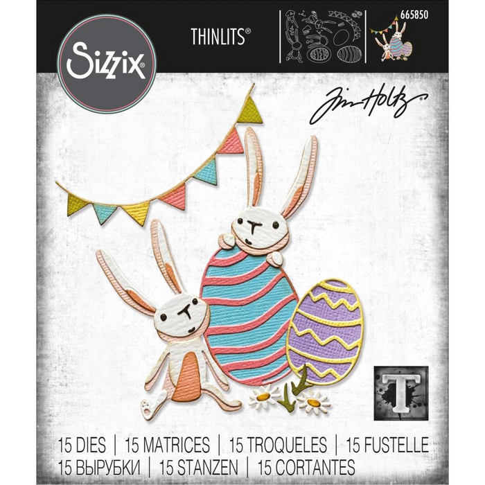 Sizzix Thinlits Dies By Tim Holtz 15/Pkg | Bunny Games