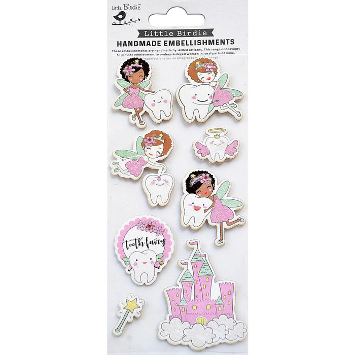 Little Birdie Baby Embellishments | Tooth Fairy Pink