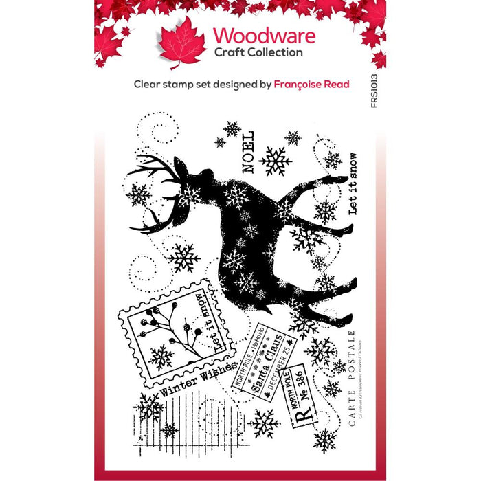 Woodware Clear Stamp 4"X6" | Winter Reindeer