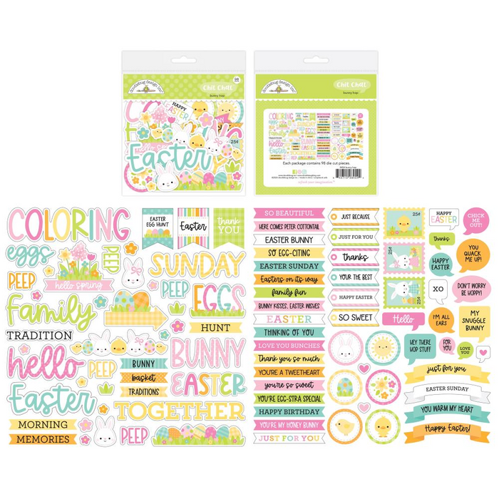 Doodlebug Odds & Ends Chit Chat Die-Cuts | Bunny Hop