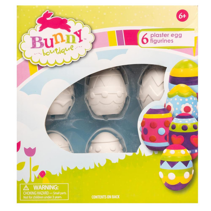 Colorbok Bunny Boutique Plaster Figurines 6/Pkg | Eggs