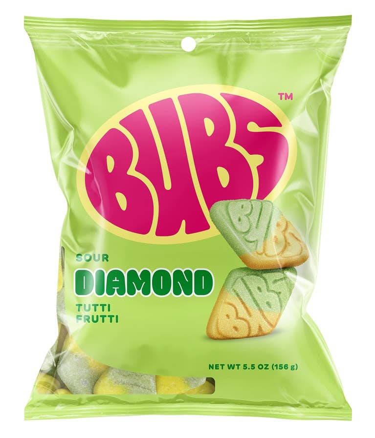 Bubs Sour Diamond Tutti Frutti 5.5oz Bag