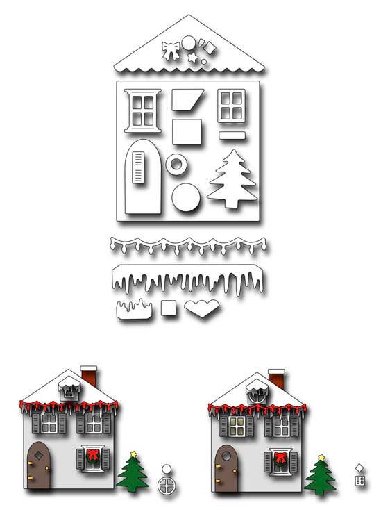 Ecstasy Crafts Distributing - Frantic Stamper Precision Die - Christmas House
