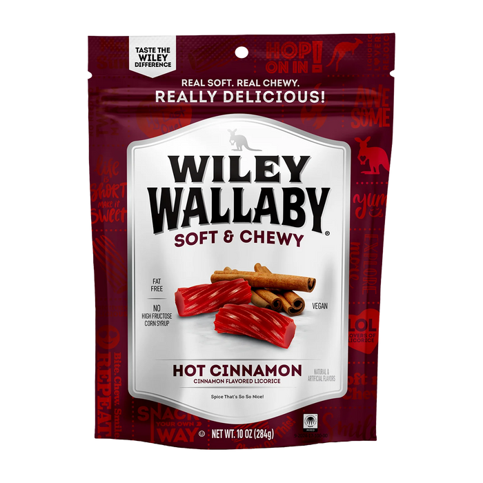 Wiley Wallaby Hot Cinnamon Licorice, 7.05oz Bag Soft & Chewy