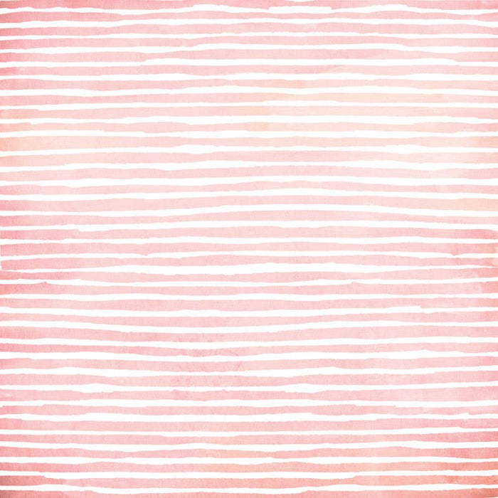 Paper House Productions - Pink Watercolor Plaid / Stripes 12 x 12 Scrapbook Paper