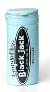 Sugar Free Black Jack Chewing Gum, 20pc Tube