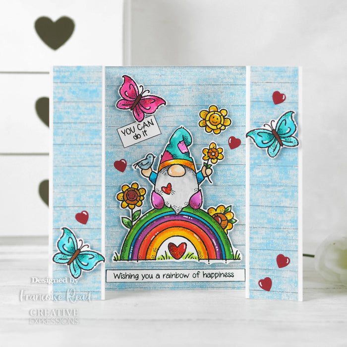 Ecstasy Crafts Distributing - Woodware Clear Singles Rainbow Gnome 4 in x 6 in Stamp