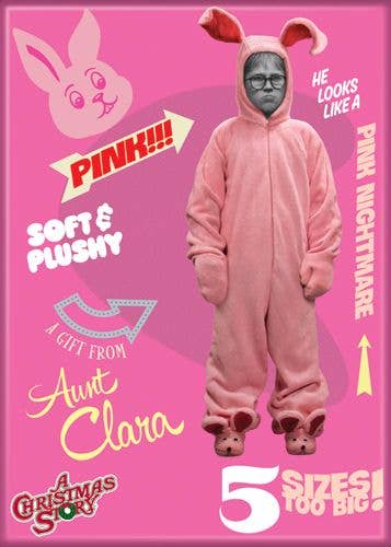 Ata-Boy - Christmas Story Pink Nightmare Magnet 2.5" x 3.5"