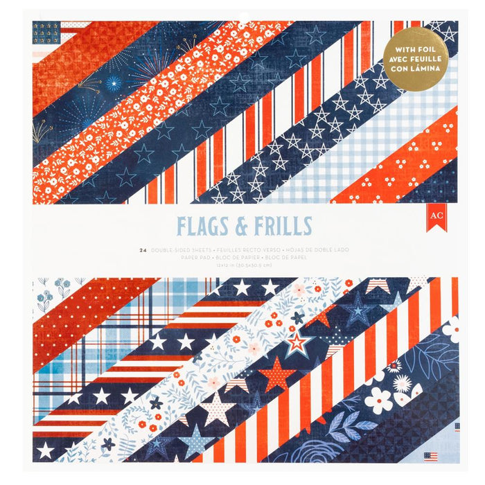 Flags & Frills Double-Sided Paper Pad 12"x12" 24/Pkg