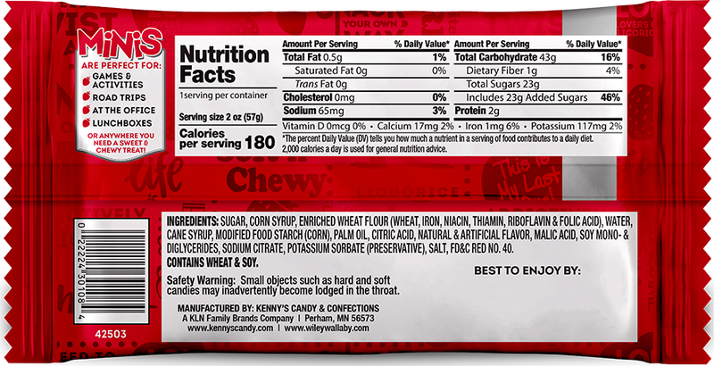 Wiley Wallaby Minis Classic Red Licorice Bite