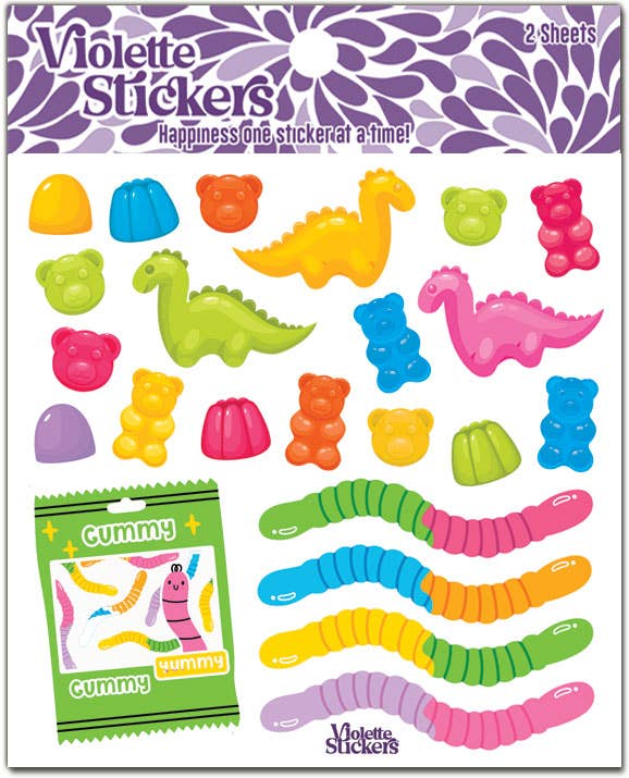 Gummy Worm Candy | Stickers K318 | Violette Stickers