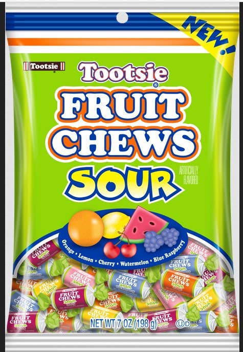 Tootsie Fruit Chews Assorted Sour Fruit