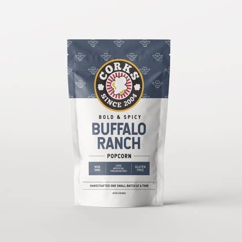 Corks Popcorn - Bold and Spicy Buffalo Ranch Popcorn - 5.0oz