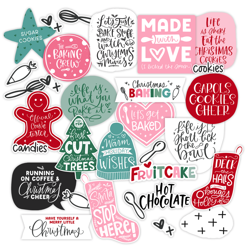 Christmas Words, Baking | Made with Love | Ephemera Pack |