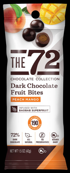 72 Chocolate, Dark Choc Peach Mango Fruit Bites