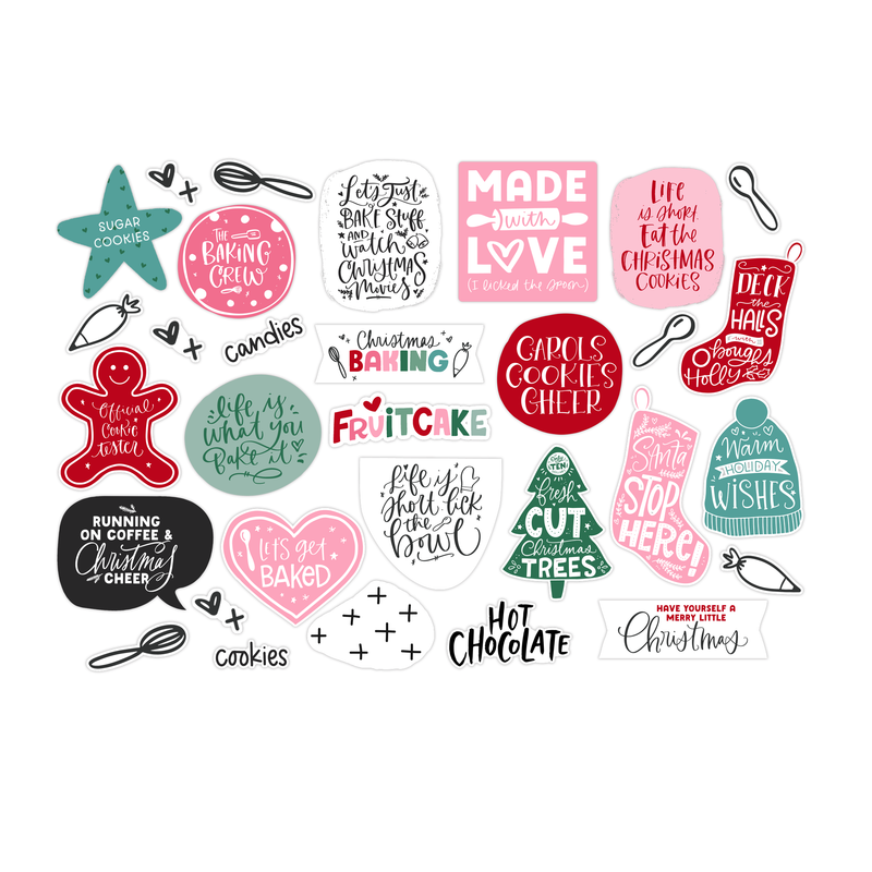 Christmas Words, Baking | Made with Love | Ephemera Pack |