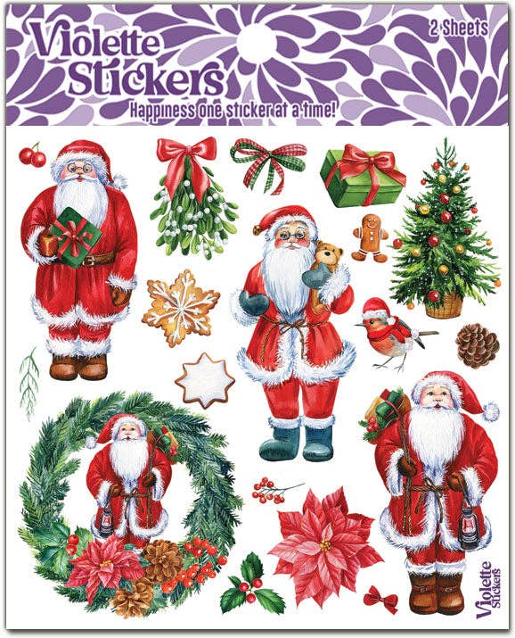 Pine Wreath Santa | Stickers K268 | Violette Stickers