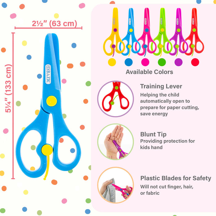 BAZIC Products - Kids Training Safety Scissors 5": 24