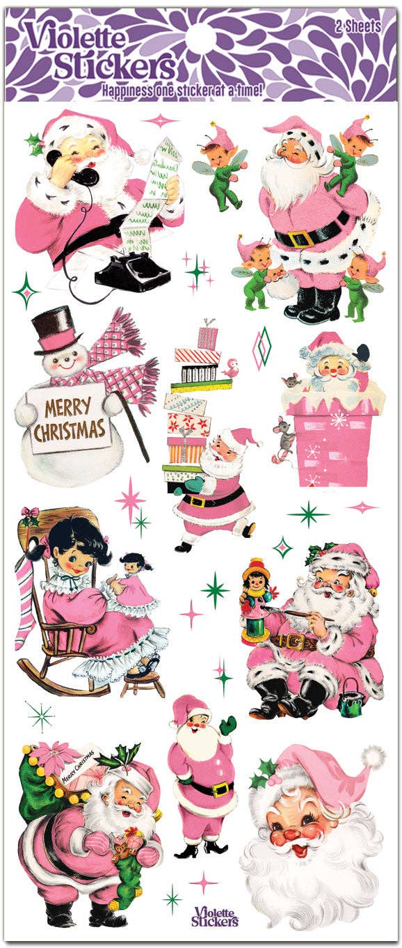 Pink Christmas Greetings | Stickers C344 | Violette Stickers