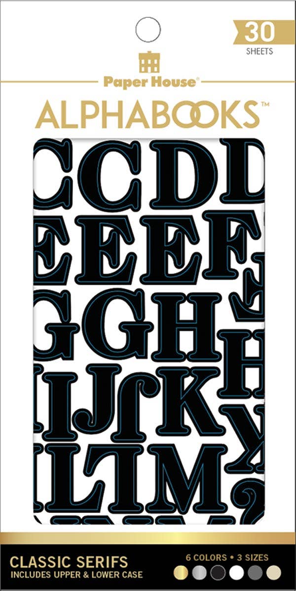 Paper House Productions - Alphabet Stickers - Alphabooks Classic Serifs