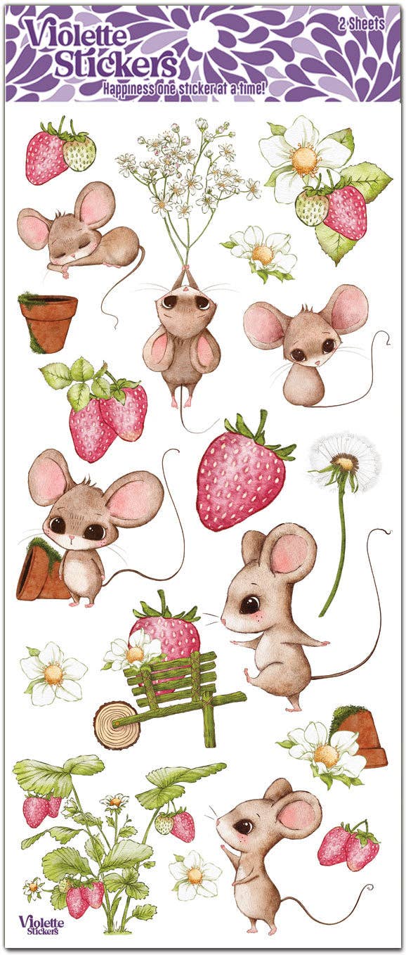 Strawberry Mice Vintage | Stickers | Violette Stickers