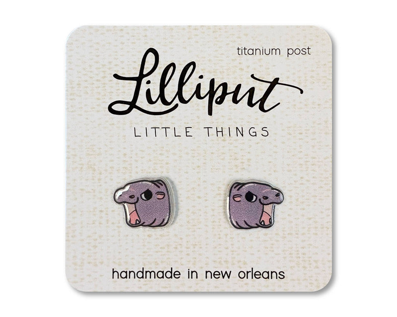Baby Hippo Earrings // Pygmy Hippo // Moo-Deng Earrings