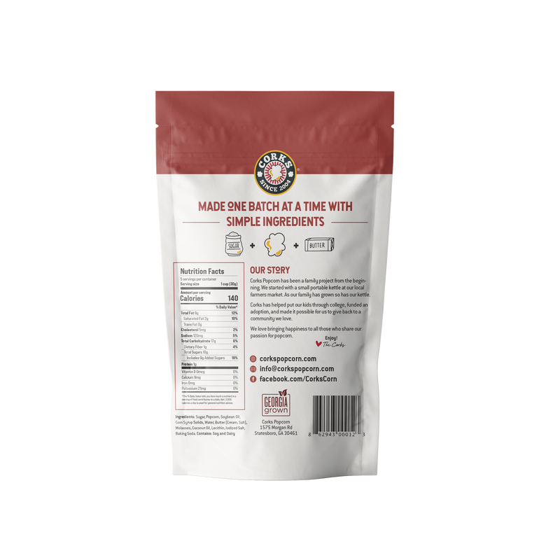Corks Popcorn - Buttery Caramel Popcorn - 6.0 oz