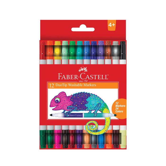 Faber-Castell - 12 DuoTip Washable Markers