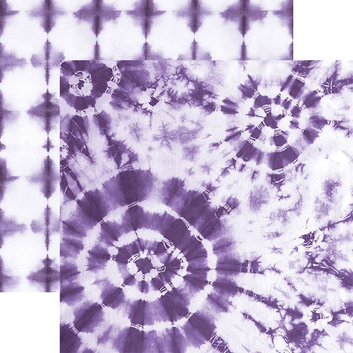 Paper House Productions - Purple Watercolor Tie-Dye Double Sided 12"x12" Scrapbook Pap