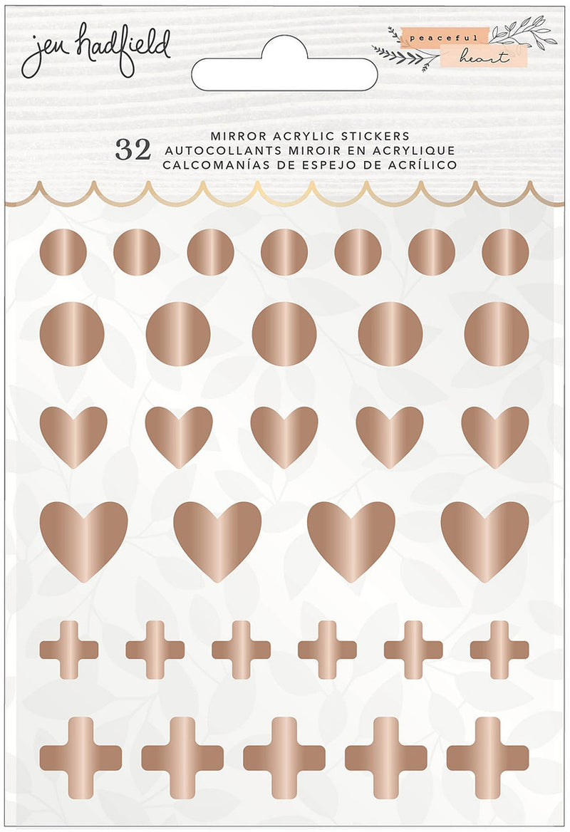 Peaceful Heart | Mirror Acrylic Stickers 32 pk