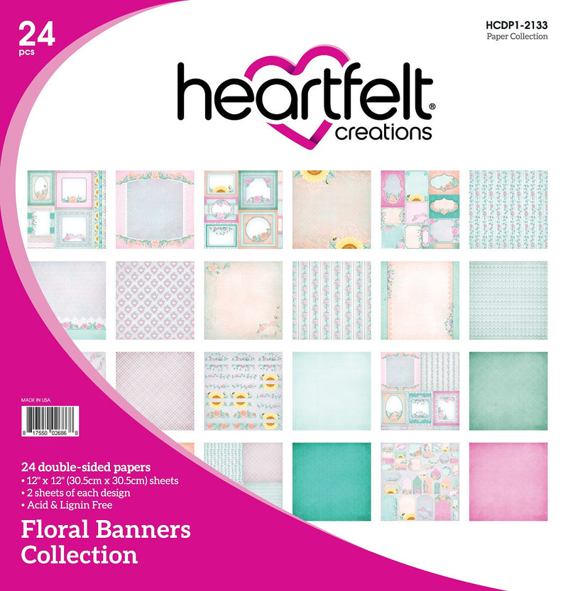 Floral Banners | Double-Sided Paper Pad 12"X12" 24/Pkg