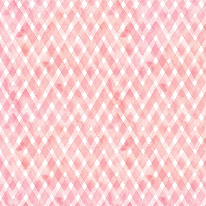 Paper House Productions - Pink Watercolor Plaid / Stripes 12 x 12 Scrapbook Paper