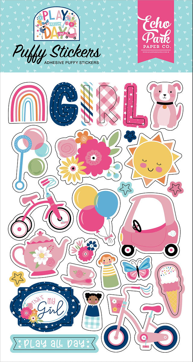 Play All Day Girl | Puffy Stickers