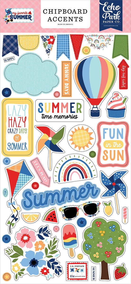 My Favorite Summer | Chipboard 6"X13"-Accents