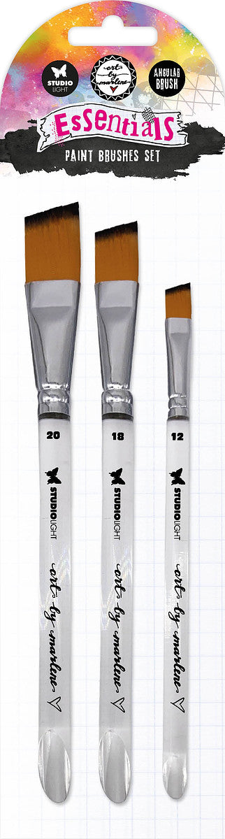 Soft Nylon Brushes 3/Pkg-Flat Bevel: 3/4", 1/2", 3/8"