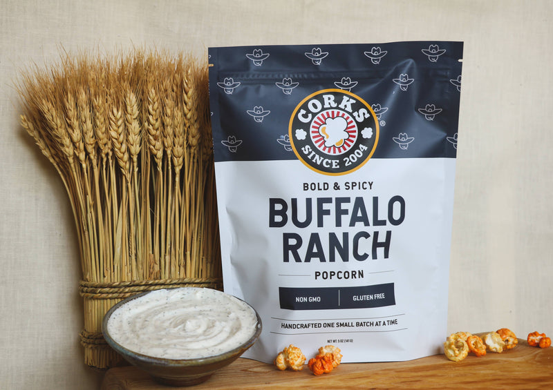 Corks Popcorn - Bold and Spicy Buffalo Ranch Popcorn - 5.0oz