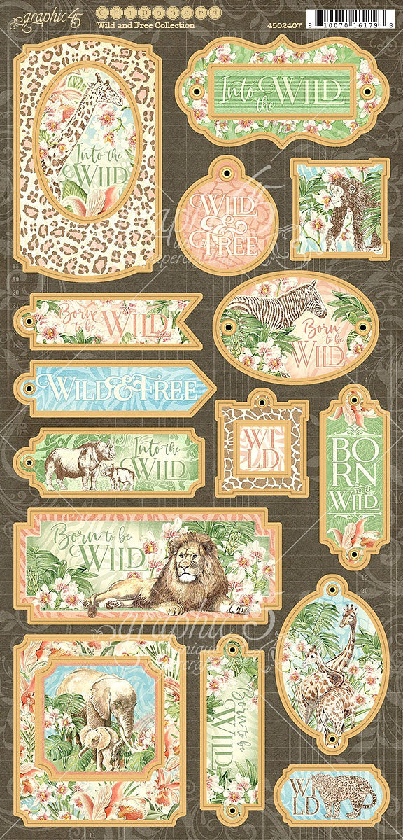 Wild & Free | Chipboard Die-Cuts 6"X12" Sheet