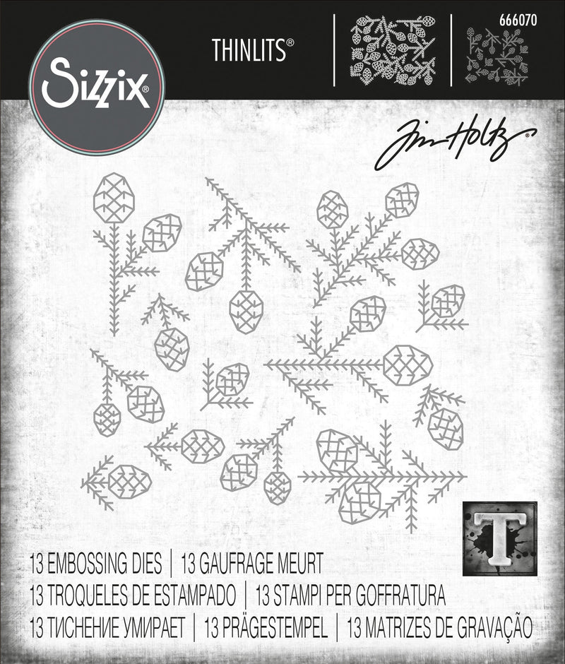 Sizzix Thinlits Dies By Tim Holtz 13/Pkg Pine Patterns