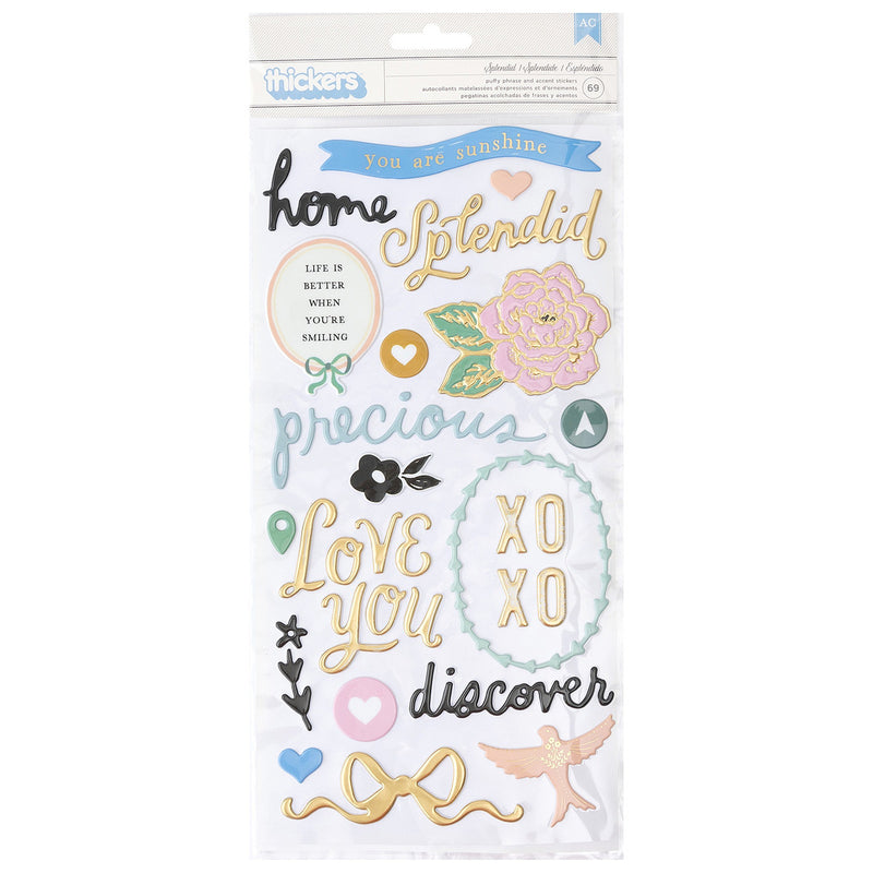 Parasol Thickers Stickers 69/Pkg-Splendid Phrase
