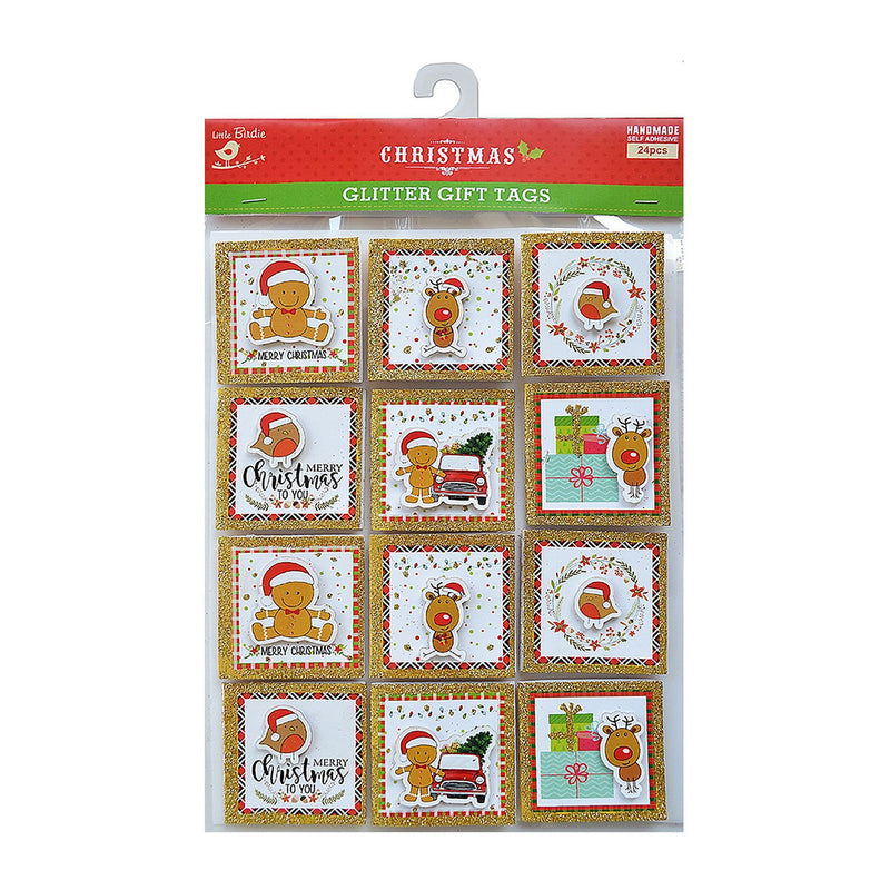Gingerbread | Christmas Glitter Toppers 24/Pkg