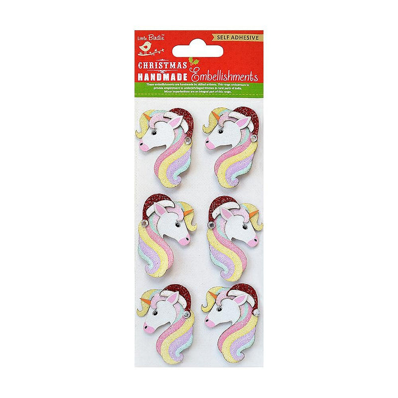 Unicorn Glitz | Christmas Embellishment 6/Pkg