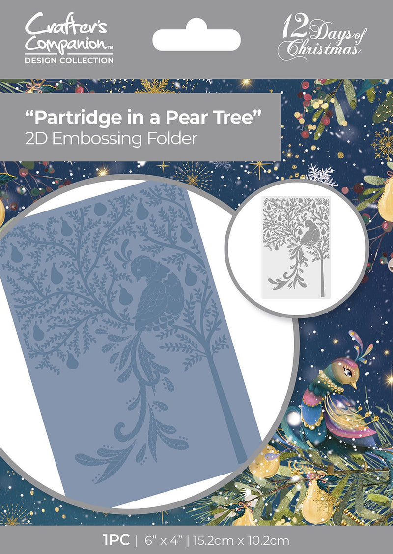 Partridge In A Pear Tree |Twelve Days Of Christmas | 2D Embossing Folder 6"X4"