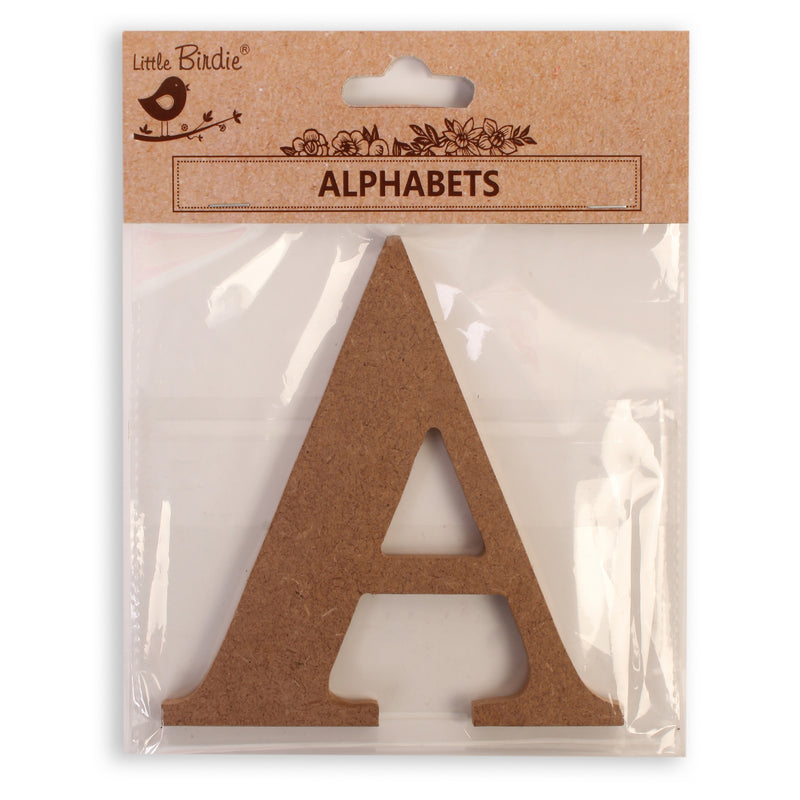 Little Birdie MDF Alphabets Upper Case 4" 1/Pkg