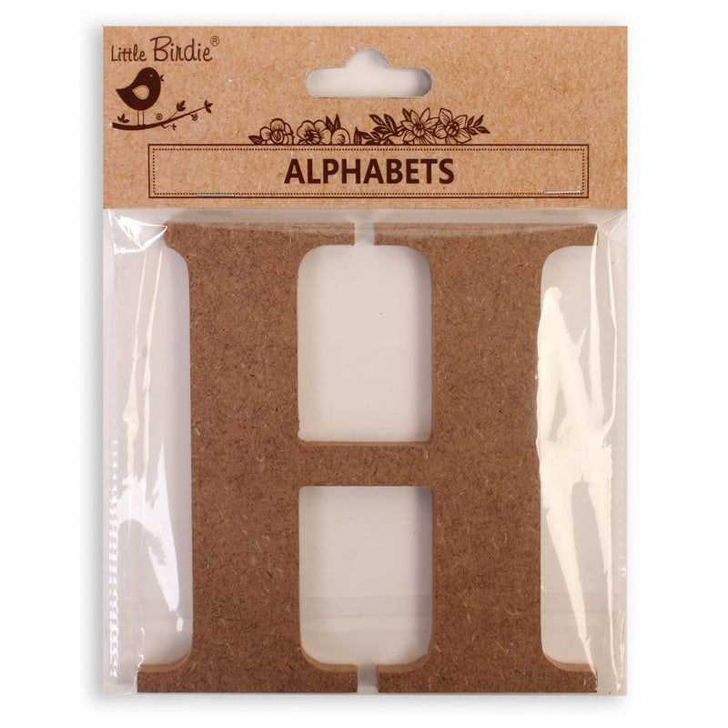 Little Birdie MDF Alphabets Upper Case 4" 1/Pkg
