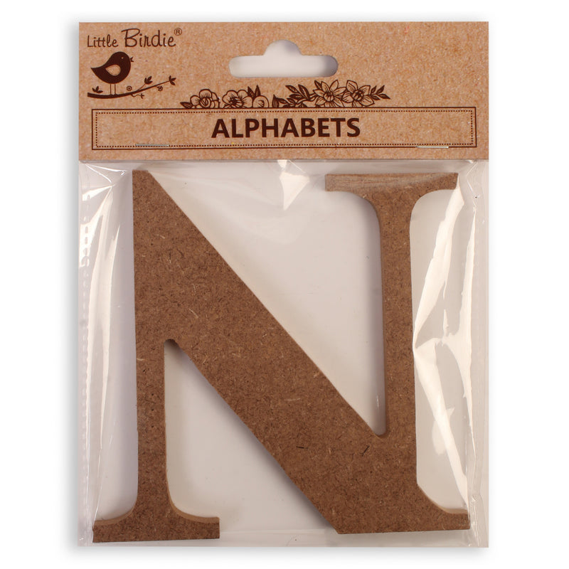 Little Birdie MDF Alphabets Upper Case 4" 1/Pkg
