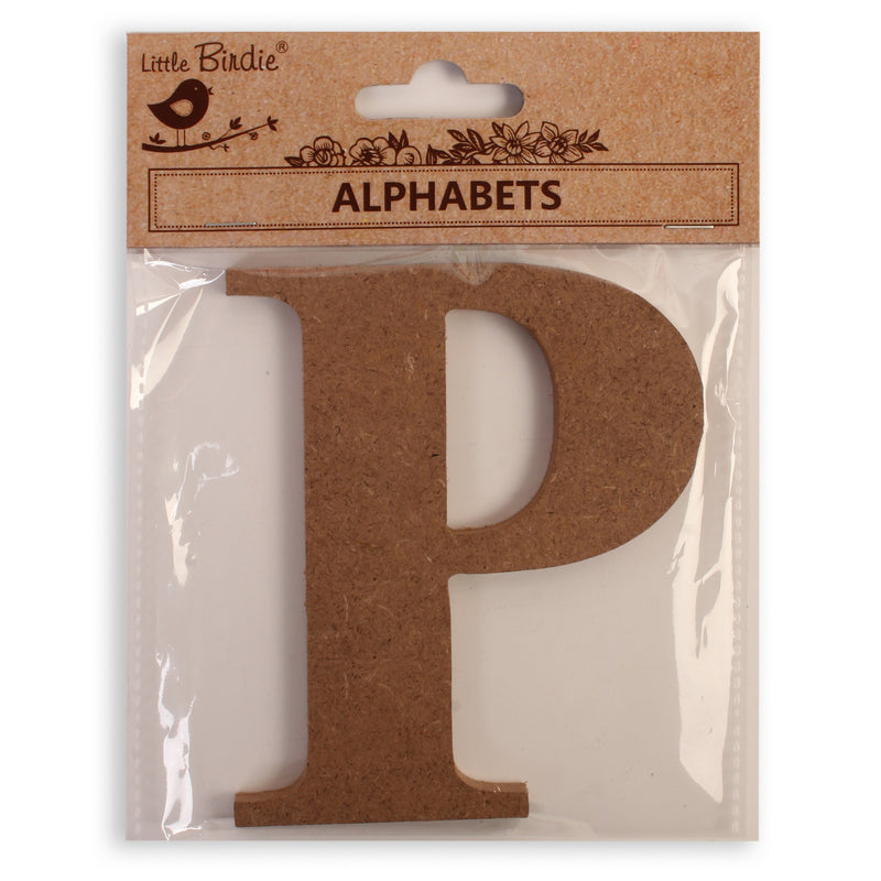 Little Birdie MDF Alphabets Upper Case 4" 1/Pkg